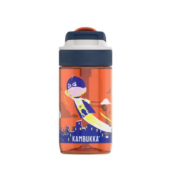 KAMBUKKA LAGOON Kid, Tritan Water Bottle With Spout Lid, BPA Free 400ml (14oz) / Flying Superboy
