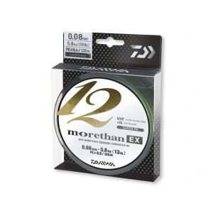 DAIWA MORETHAN 12 BRAID EX+SI, lime green, Round braided line 135m / 0.08mm / 5.8kg