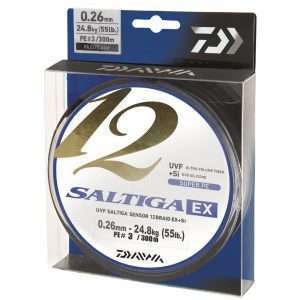 DAIWA SALTIGA 12 BRAID EX+SI, multicolor, Round braided line 300m / 0.14mm / 12.2kg