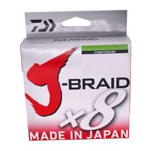 Daiwa J-Braid X8, chartreuse 150m, 300m, 1500m – round braided line 0,22mm – 1500m, 17kg/37.5lbs