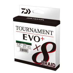 DAIWA Tournament x8 Braid EVO+, 135m, green, Braided Fishing Line 0.2mm / 18kg