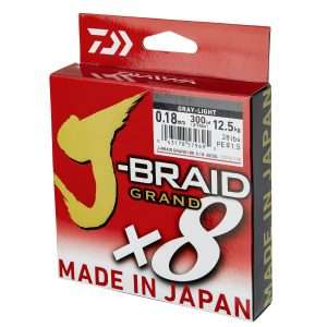 DAIWA J-Braid Grand X8, 270m, grey, Braided Fishing Line 0.24mm / 22kg