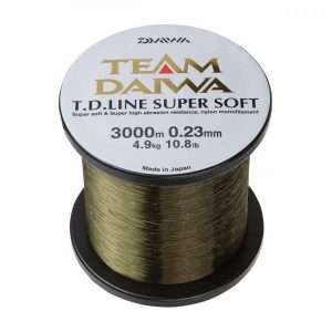 Team Daiwa TD Super Soft, Fishing line monofilament, 3000m, Made in Japan, moos green