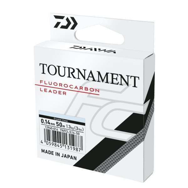 DAIWA Tournament Fluorocarbon Leader, 50m, transparent, Fishing Line Leader 0.33mm / 7.4kg