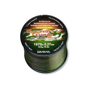 DAIWA Infinity Line Duo Camo, brown-green, Monofilament Carp Line 1060m / 0.33mm / 8.6kg
