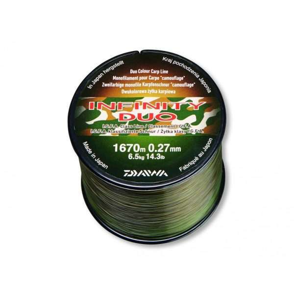 DAIWA Infinity Line Duo Camo, brown-green, Monofilament Carp Line 840m / 0.36mm / 10.7kg