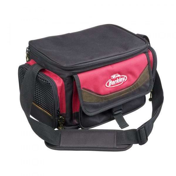 BERKLEY System Bag Red-Black + 4 boxes, Fishing Bag, 1345043
