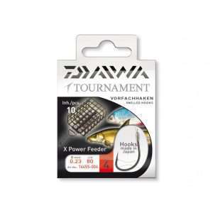 Daiwa Tournament Feeder hook, mounted, 10pcs. snelled hooks
