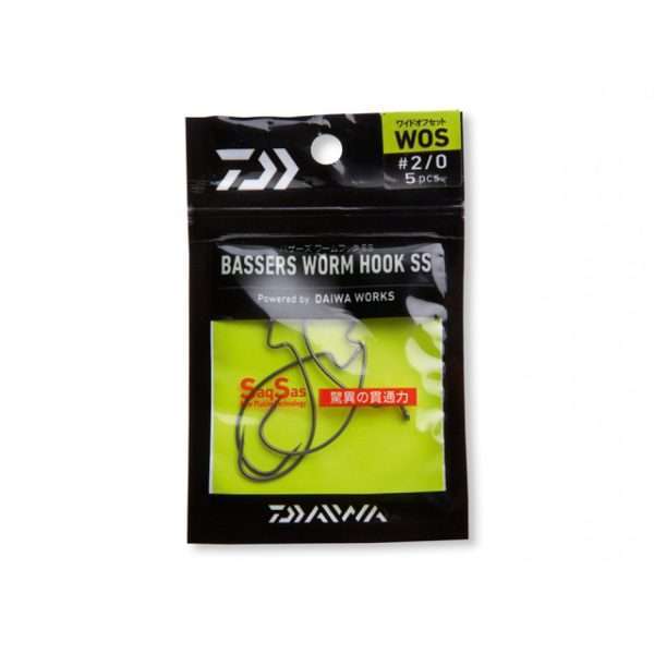 Daiwa Bassers Wormhook WOS, HkSz. 1-0, 3-0, Special hook, SaqSas technology