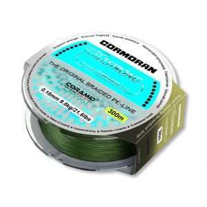 CORMORAN CORASTRONG BRAID, green, Coramid® Perforated Line 300m / 0.14mm / 7.4kg