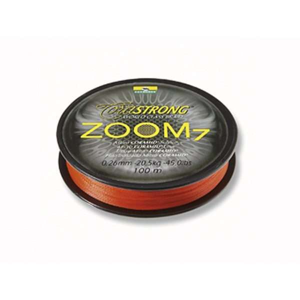 Cormoran Corastrong ZOOM7 orange 0,30mm 31kg 100m - round braided coramid line