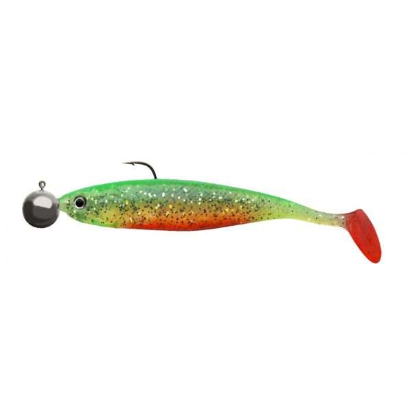 CORMORAN Action Fin Shad RTF, Soft Plastic Lure 10cm / green tiger