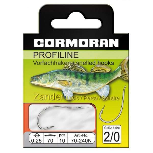 CORMORAN PROFILINE Zanderhaken, Leader hook - model 240N Hook size: 2/0