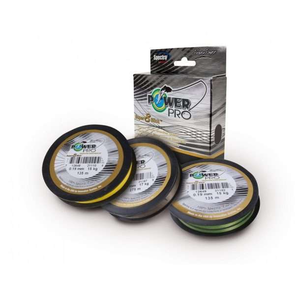 PowerPro Super 8 Slick 275m, green - round braided fishing line 0,36mm, 30kg / 66lbs