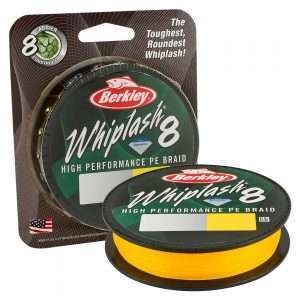 BERKLEY Whiplash 8, 150m, yellow, braided fishing line 0.08mm / 12.9kg / 28.44lbs