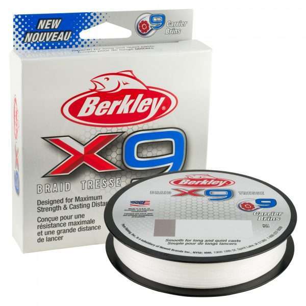 BERKLEY x9 Braid, 150m, 0,3mm, 31.5 - 69,45lbs, transparent, braided fishing line, 1486889