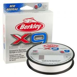 BERKLEY x9 Braid, 2000m, 0,17mm, 17 – 37,48lbs, transparent, braided fishing line, 1486910