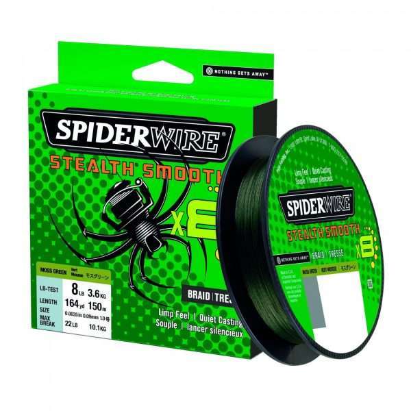 SPIDERWIRE Stealth Smooth8, 150m, moss green, Braided Fishing Line 150m / 0.07mm / 6kg / 13.23lbs