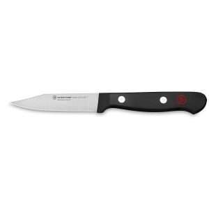 WÜSTHOF Gourmet, black-silver, Vegetable Paring Knife 8cm / Pointed Blade with Bevel