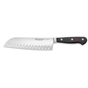 WÜSTHOF Classic, black, Santoku Chef’s Knife, with Hollow Edge 17cm