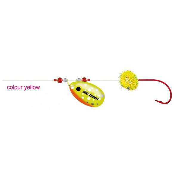 Cormoran Big Trout Trolling rig, yellow, 200cm, Sz. 10, DM 0.2mm, 2 pcs