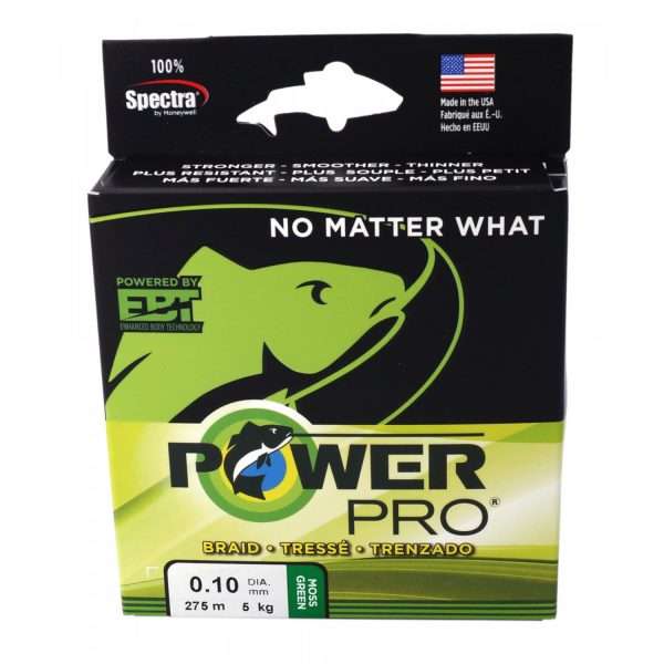 POWERPRO Classic, 275m, 0,1mm, 5kg - 11lbs, moss green, Braided Fishing Line, PPBI27510MG